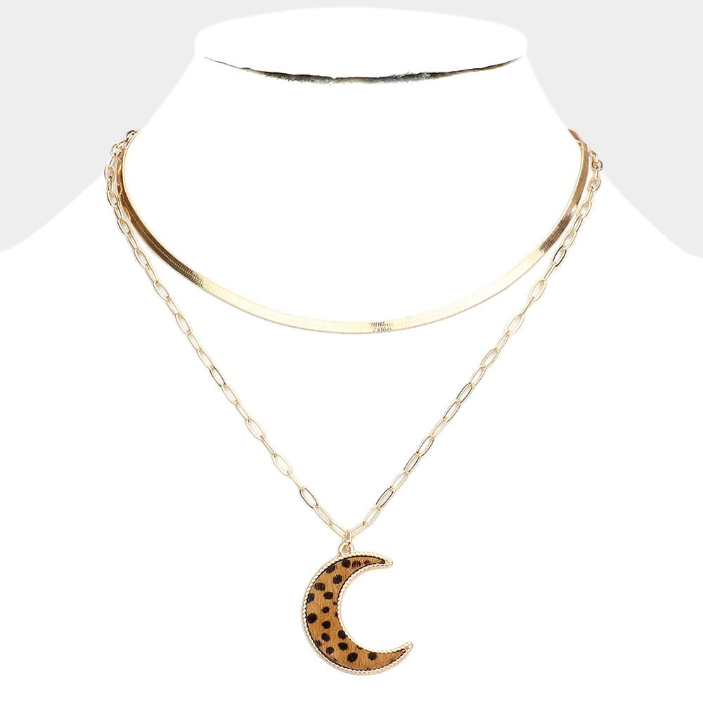 Moonlit Layers - Tan Necklace