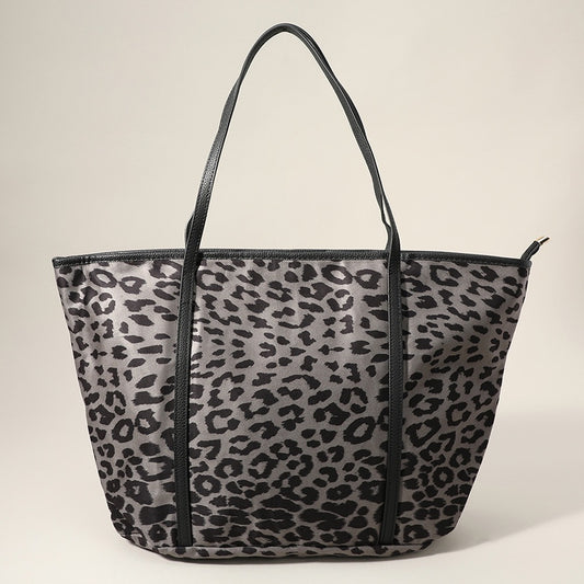 Midnight Run - Grey Leopard Tote