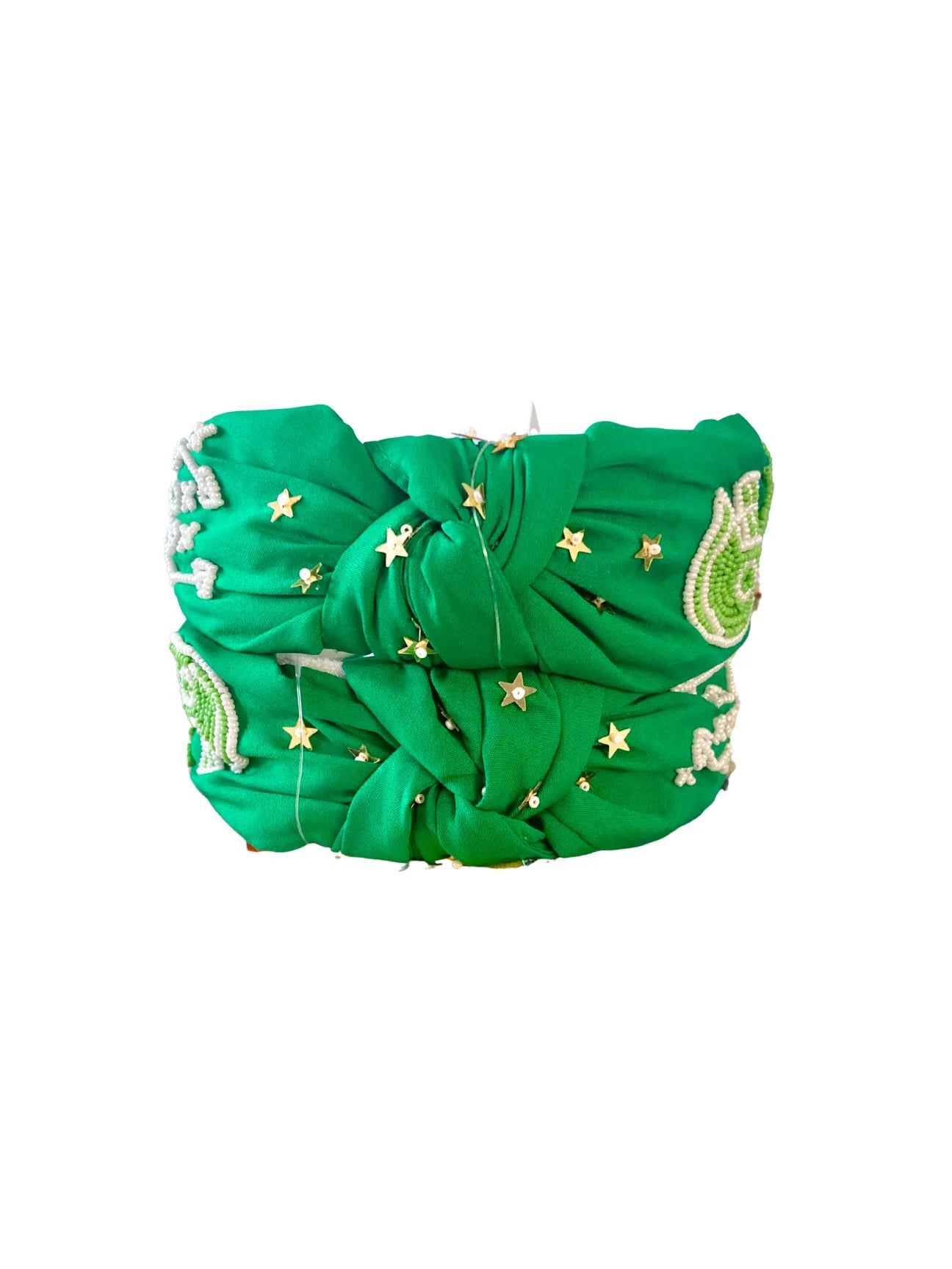 Playbook & Pearls - Green Football Headband