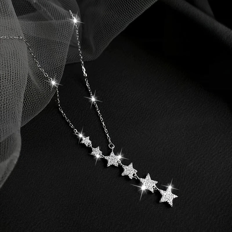 Starlight Cascade - Silver Necklace - Alies Bling Bar