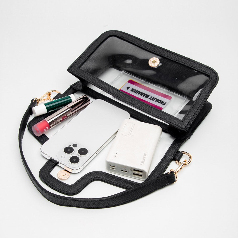 In The Clear - Black Crossbody & Shoulder Bag 2 in 1