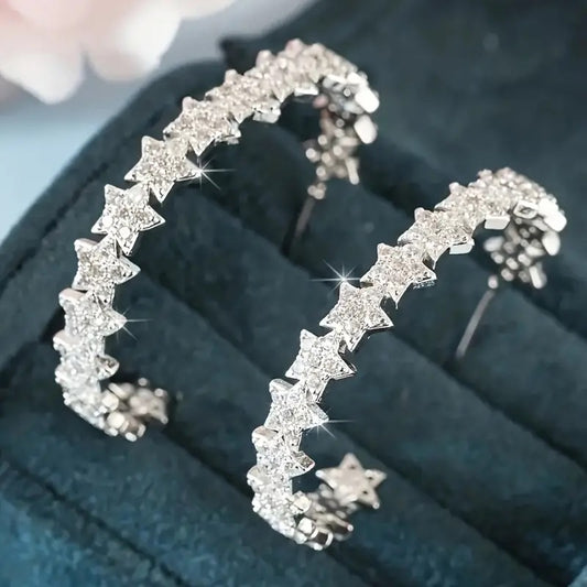 Written In The Stars - Silver Hoop Earrings