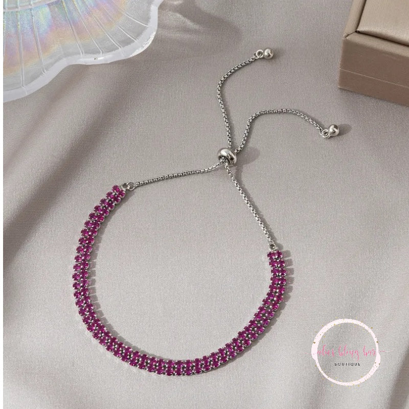 Date Night Dazzler - Pink Bracelet - Alies Bling Bar