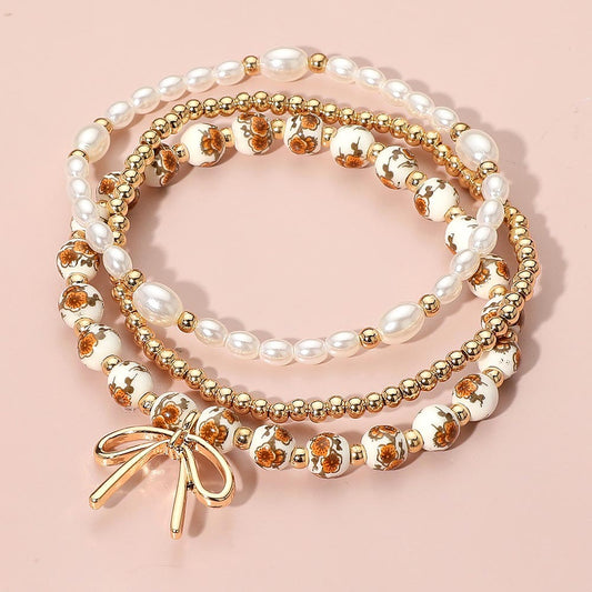 Sweet Deco - Gold & Brown Bracelet Set