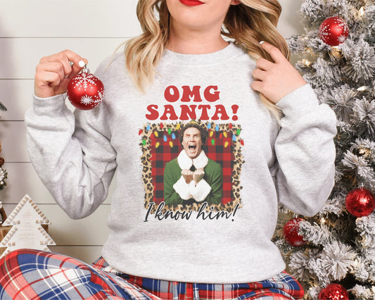 OMG Santa Graphic Sweatshirt S-5x