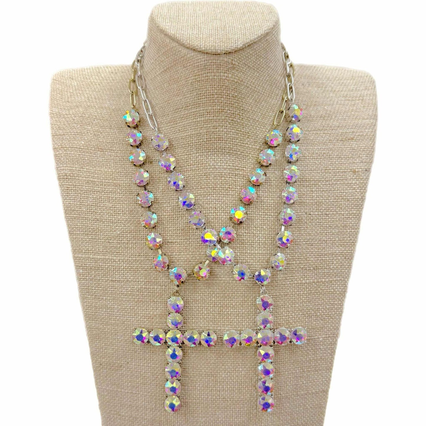 Shine Through – Iridescent Cross Necklace
