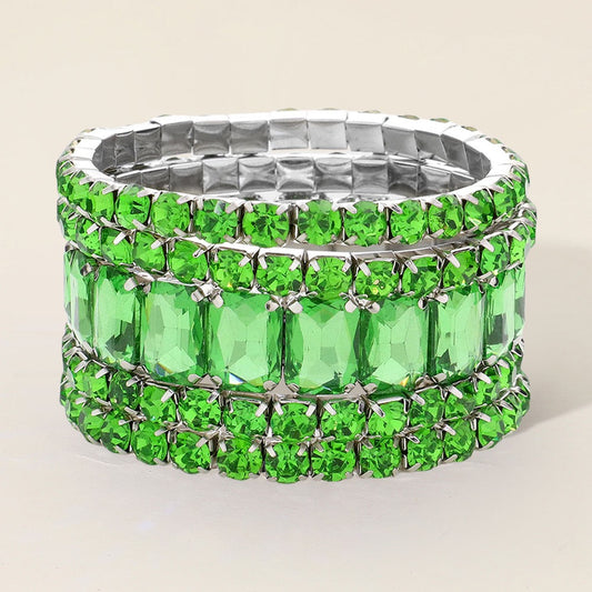 Sparkling Essence - Green Stretch Bracelet Set