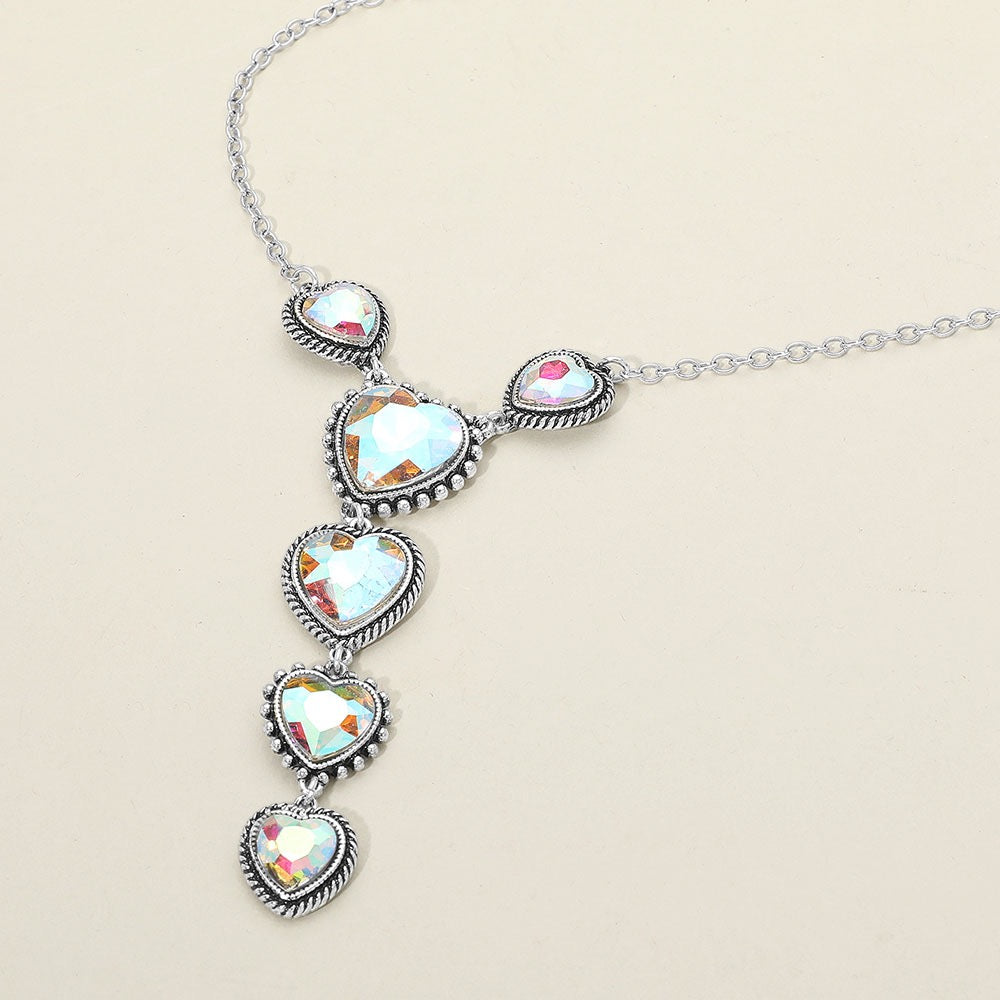 Heartfall - Iridescent & Silver  Necklace