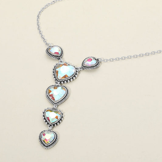 Heartfall - Iridescent & Silver  Necklace