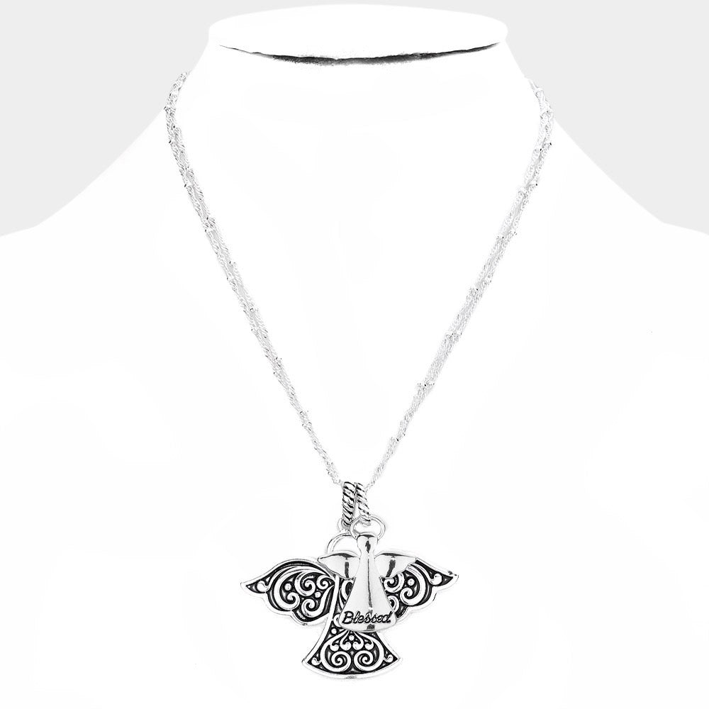 Whispered Blessings - Silver Necklace