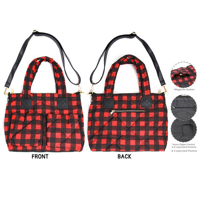 Catch Me If You Can - Red Buffalo Plaid Tote
