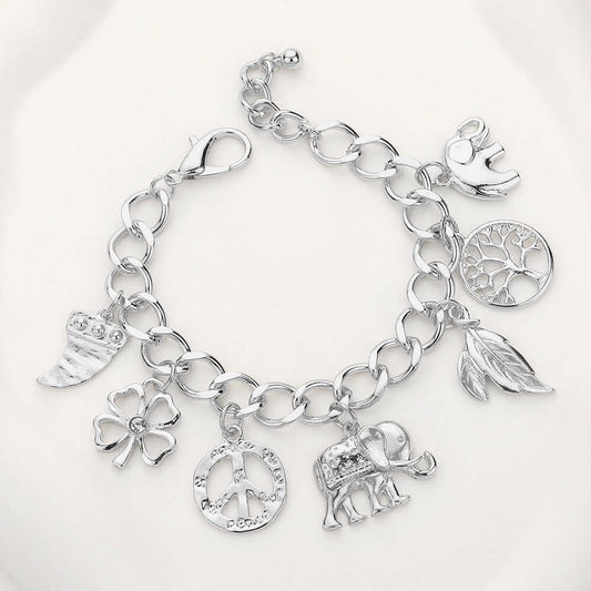 Good Vibes Only - Silver Charm Bracelet