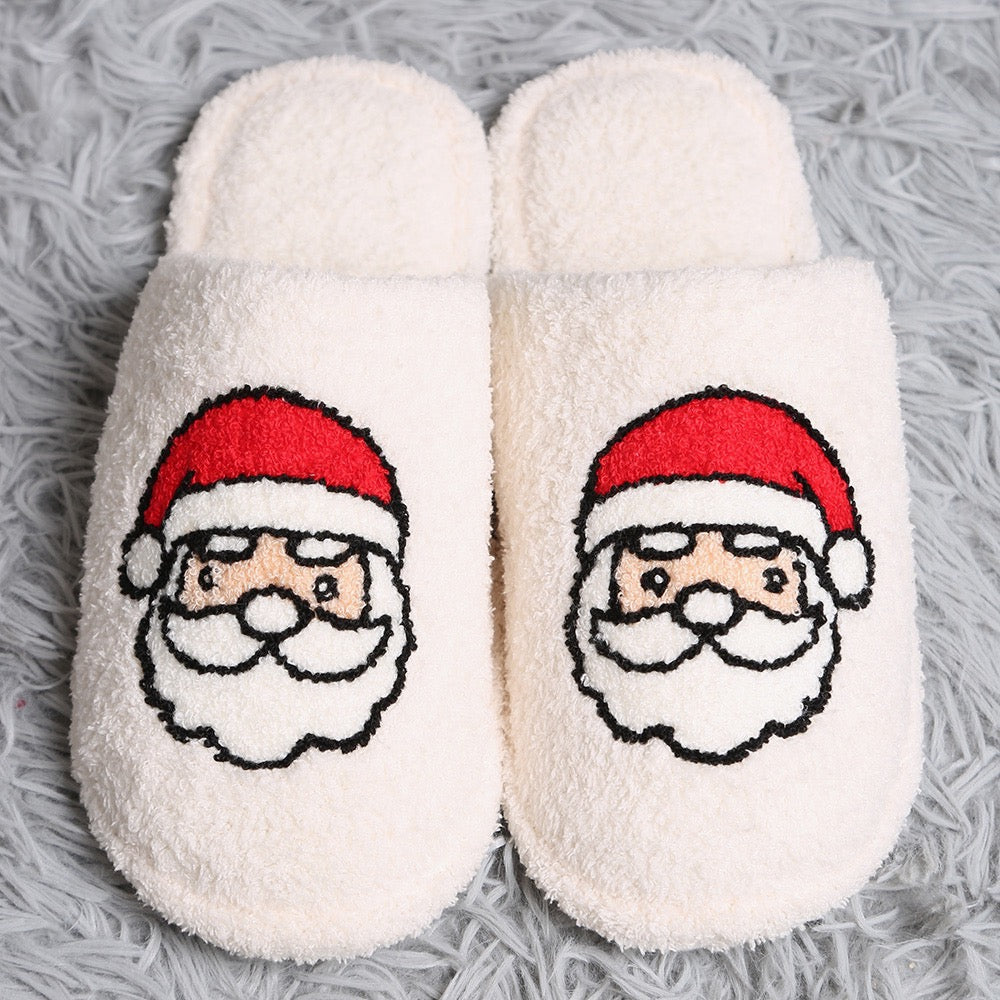 Silent Night - White Santa Slippers