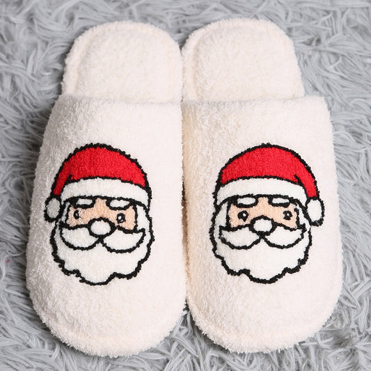 Silent Night - White Santa Slippers