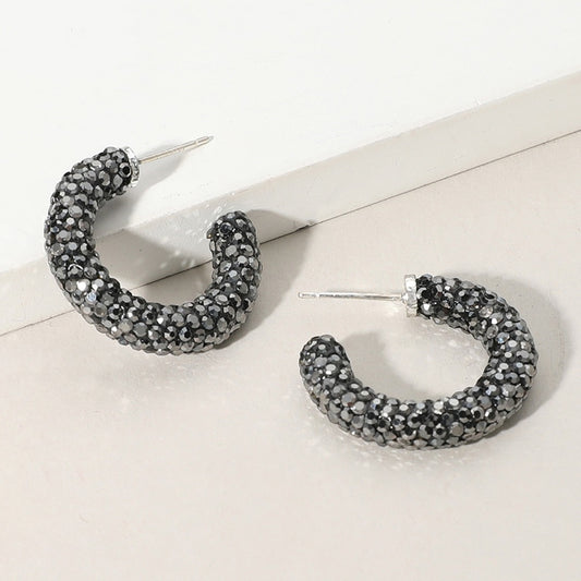 Light Within - Hematite Hoop Earrings - Alie's Boutique