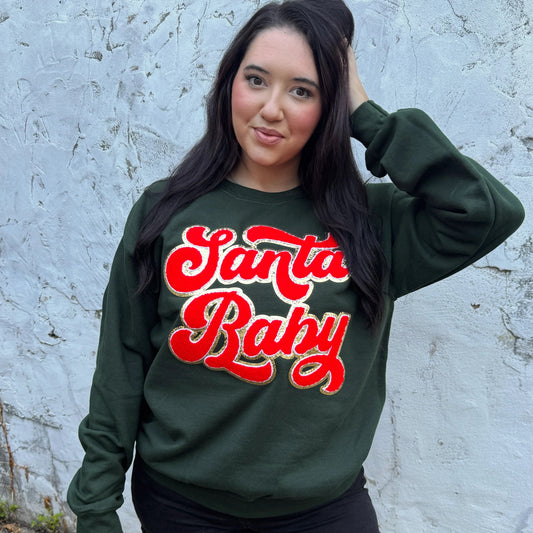 Santa Baby Patch Crewneck Sweatshirt