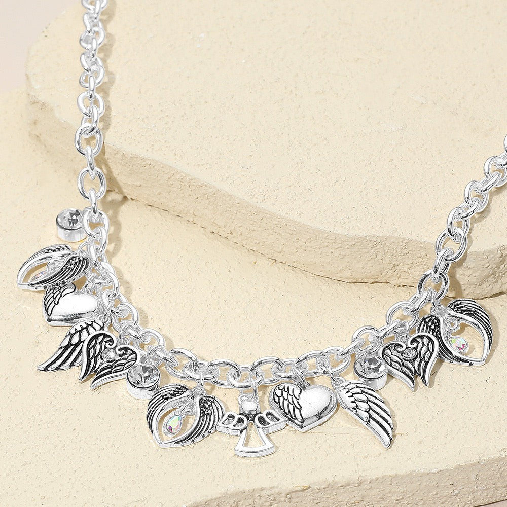 Halo Hearts - Silver Necklace