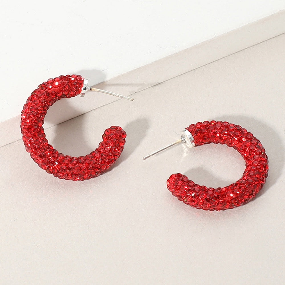 Light Within - Red Hoop Earrings
