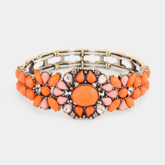 Center Of Attention - Coral Bracelet