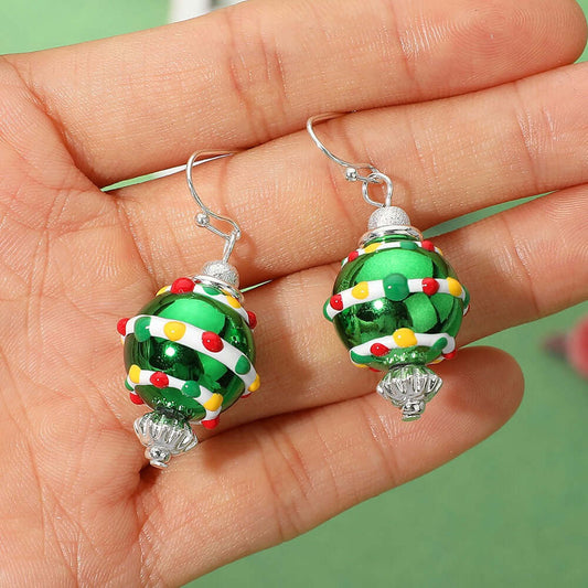 Holiday Orbit - Green Earrings