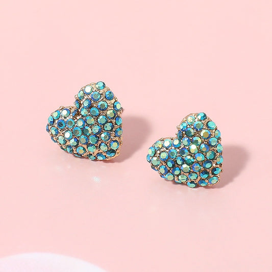 Glitz & Heart - Green & Iridescent Earrings
