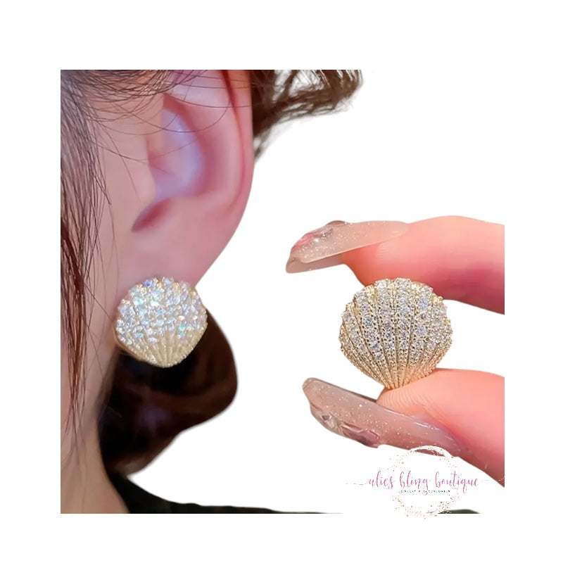 Saltwater Sparkle - Gold Earrings - Alies Bling Bar