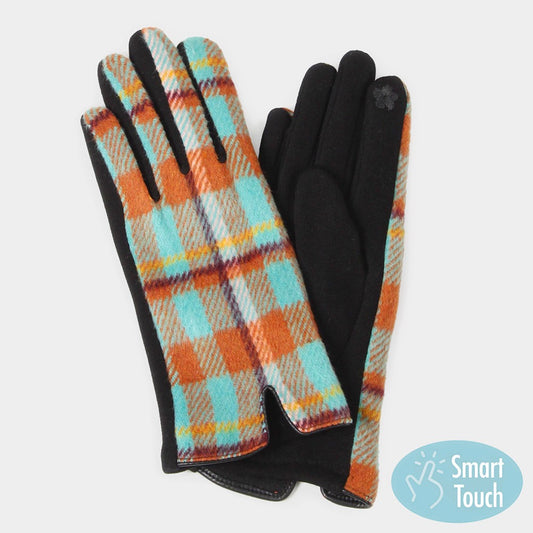 Checkmate Chic - Turquoise Gloves