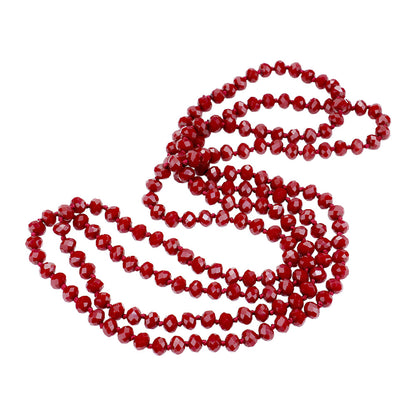 Elegant Red Long Necklace – Red/Opal