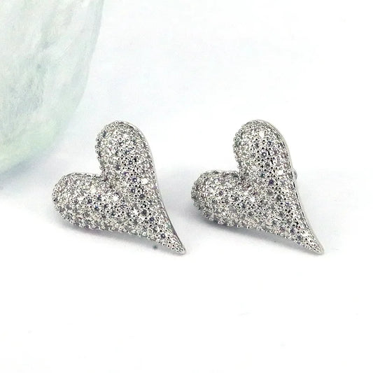 Love Spark - Silver Heart Post Earring