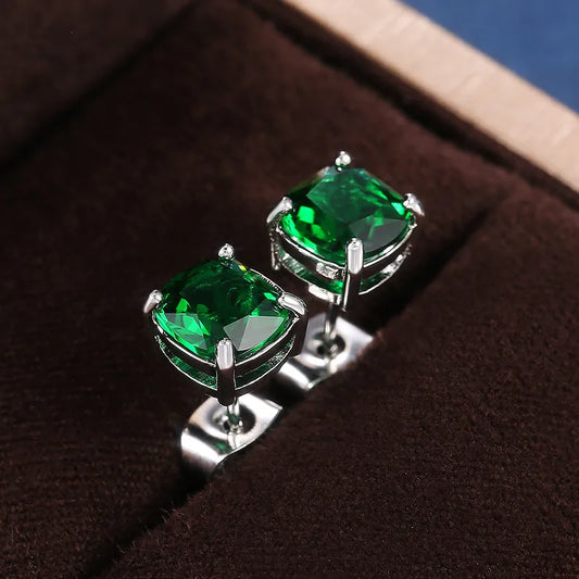 Timeless Elegance - Green Gem Post Earrings