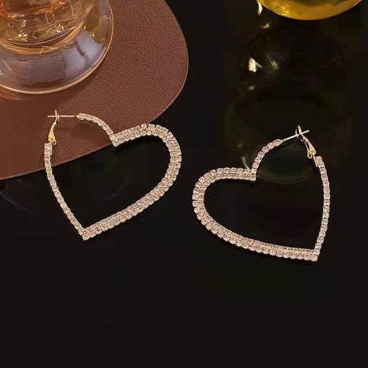 Eternal Heart Gold Hoop Earrings