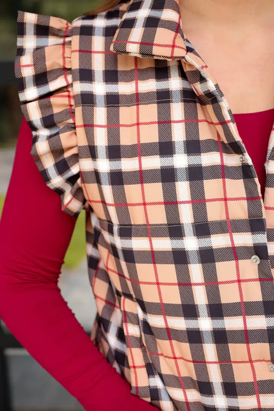 Nora Plaid Puffer Vest- Fall Layering Essential