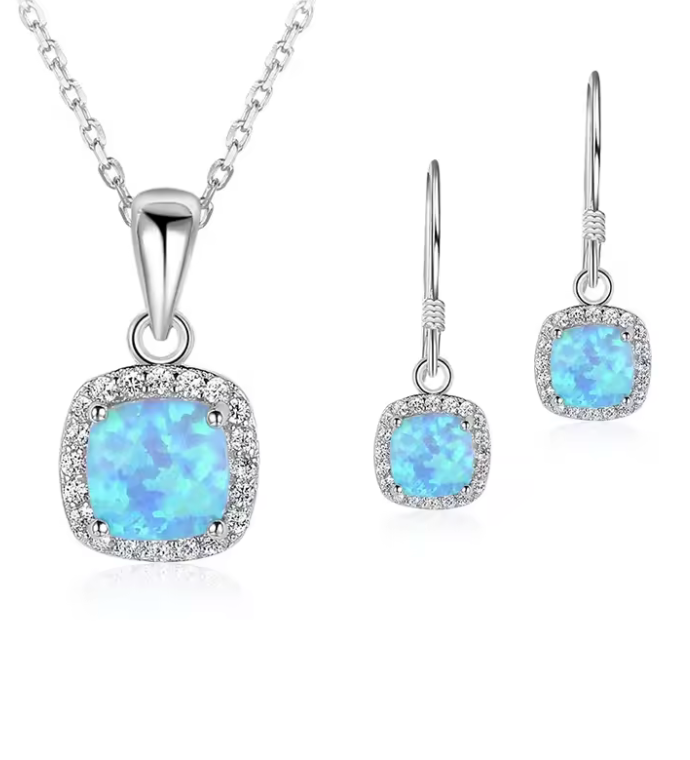Wisp & Wonder - Blue Necklace & Earrings Set - Alies Bling Bar