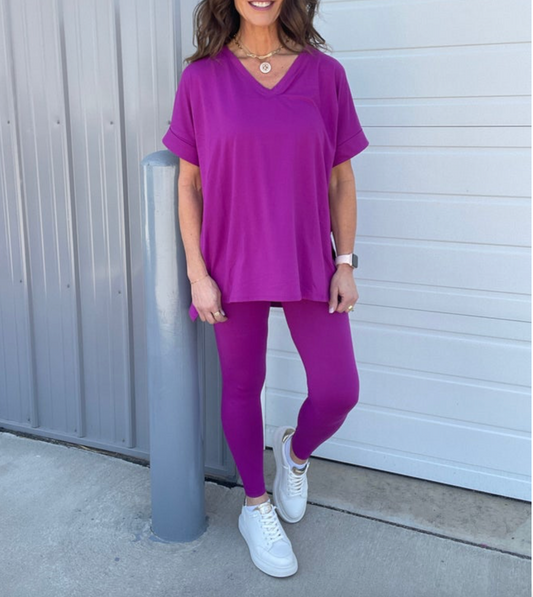 Keep It Casual - Light Plum 2 Piece Loungewear Set - Shop Alies Bouutique