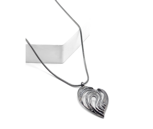 Heartline Rhythm - Gunmetal Necklace