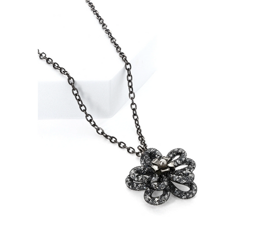Eternal Blossom - Hematite Gunmetal Necklace