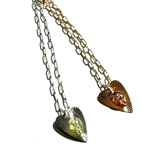 Gleam Heart Necklace - Gold or Silver- Leetie Lovendale