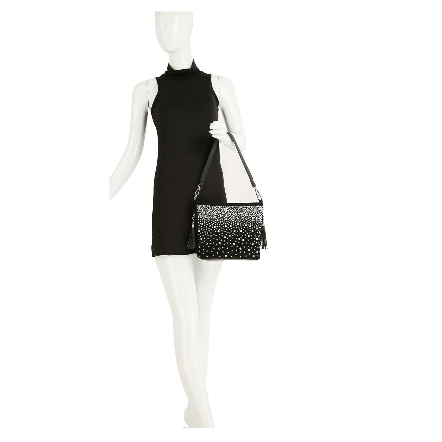 Shine Shift - Black Hobo Crossbody Sling