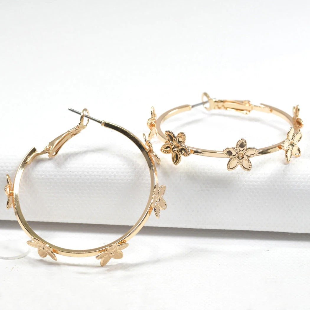 All Around Bloom - Gold Earrings-Shop Alies Boutique