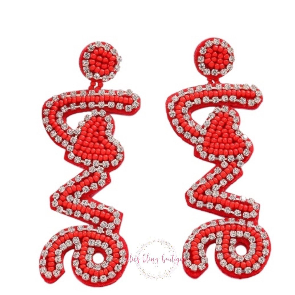 All You Need Is LOVE Earrings in Red - Sale-Shop Alies Boutique