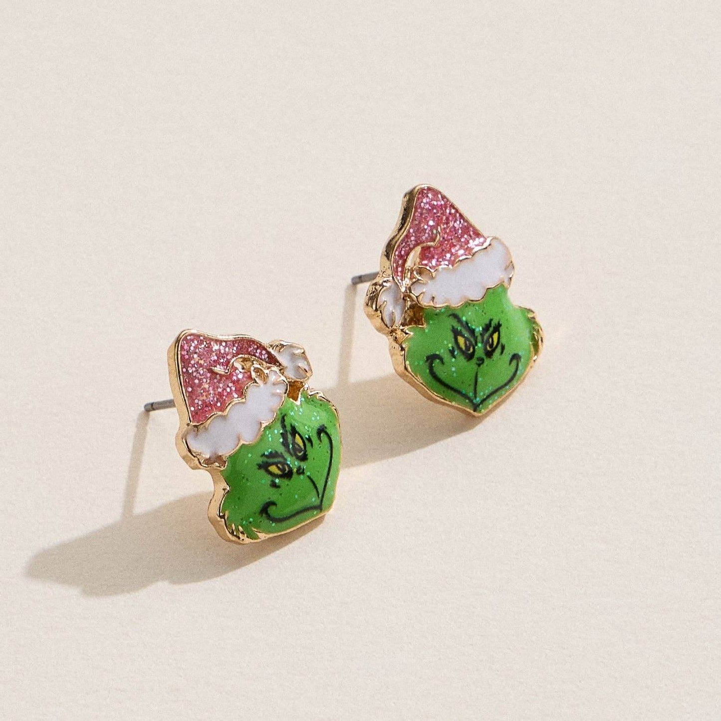 Cheeky Cheer Studs – Pink/Green Monster Holiday Earrings - Alie's Boutique