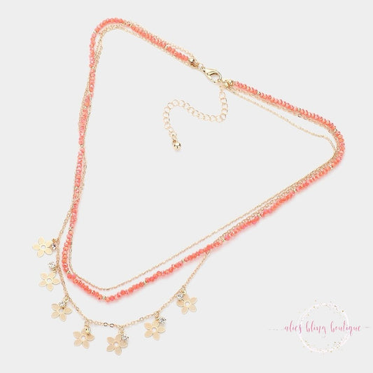 Bloom & Shine - Coral Necklace-Shop Alies Boutique