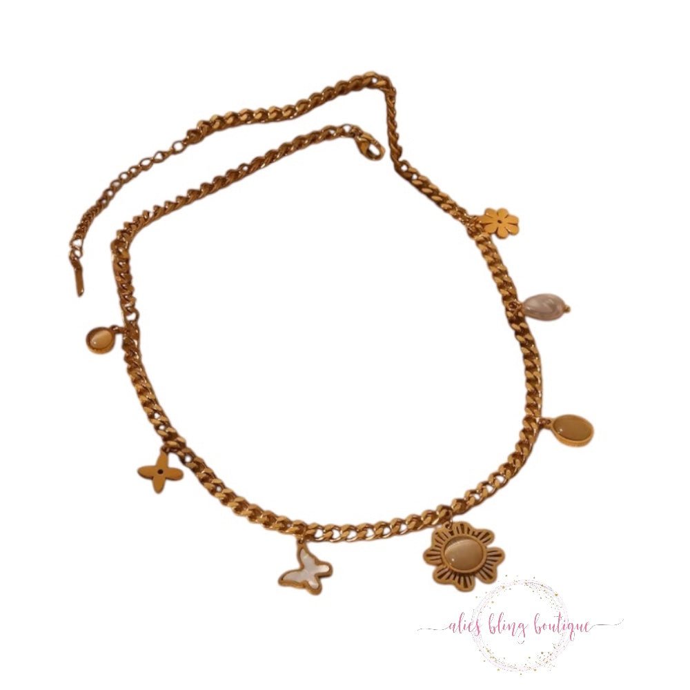 Blooming Wings Necklace in Gold- Sale-Shop Alies Boutique