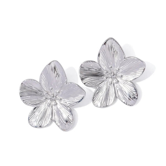 Bold Blossom - Silver Earrings - Sale-Shop Alies Boutique