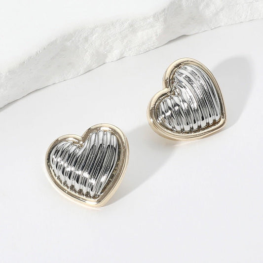 Boldly Yours - 14k Gold Dipped Two Tone Earrings-Shop Alies Boutique