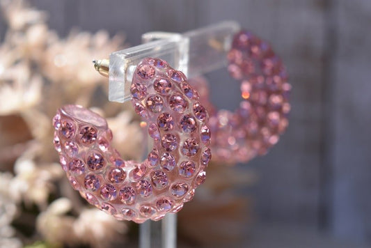 Bubbly Intentions - Pink Hoop Earrings - Shop Alies Bouutique