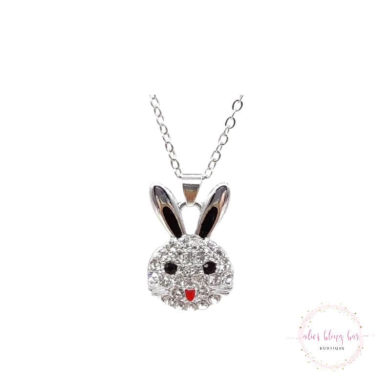 Bunny Bling - Silver Necklace & Earrings Set - Sale-Shop Alies Boutique