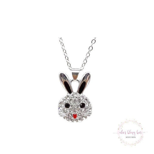 Bunny Bling - Silver Necklace & Earrings Set - Sale-Shop Alies Boutique