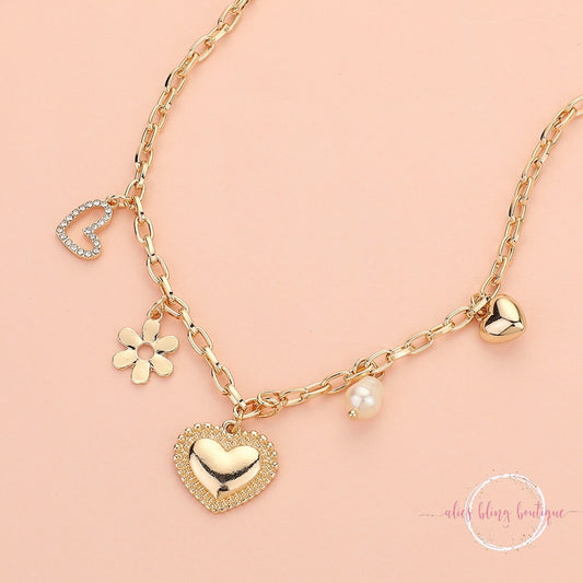 Love Blossoms - Gold Necklace - Alies Bling Bar