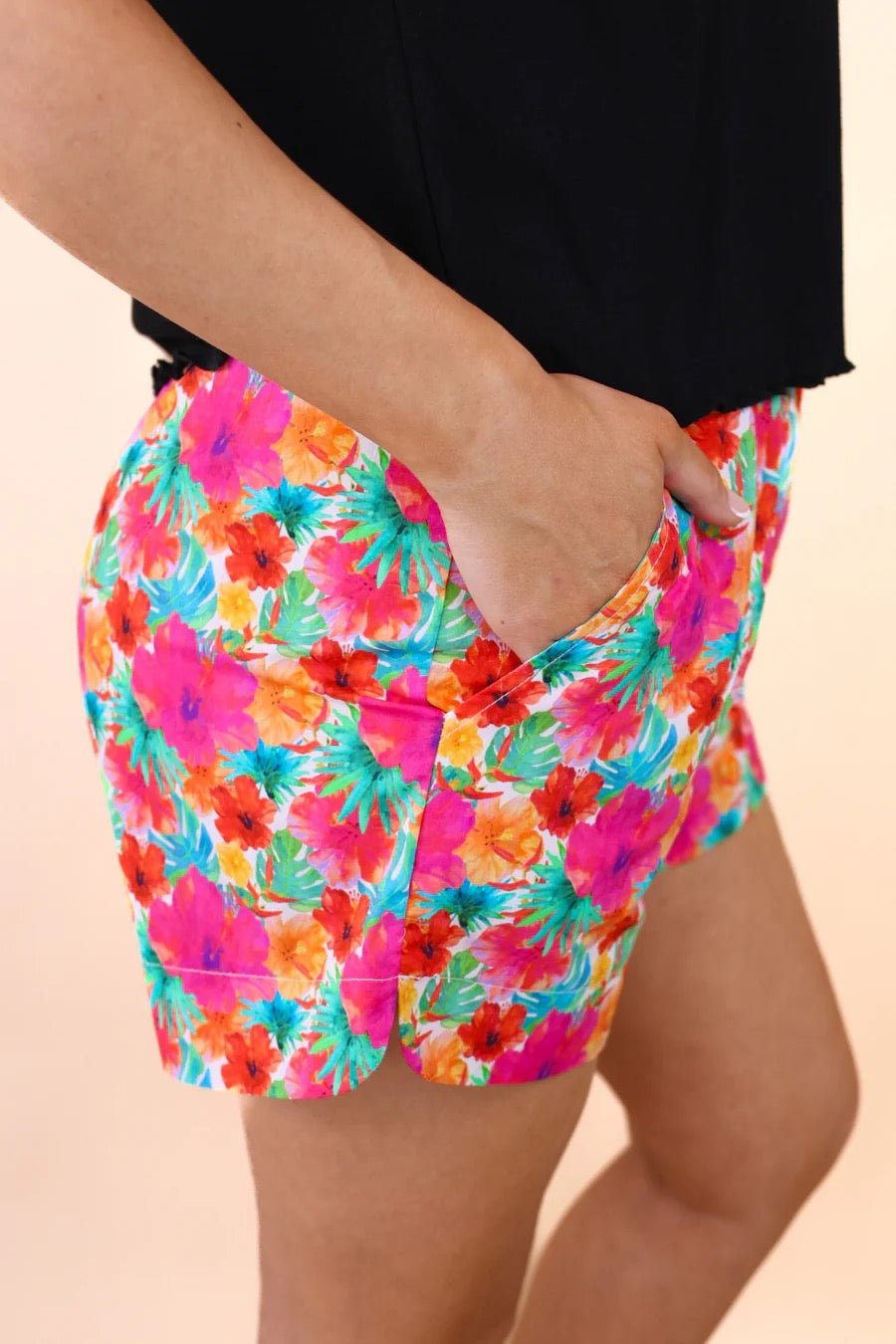 Casual Outing Shorts - Multi Tropical - Shop Alies Bouutique